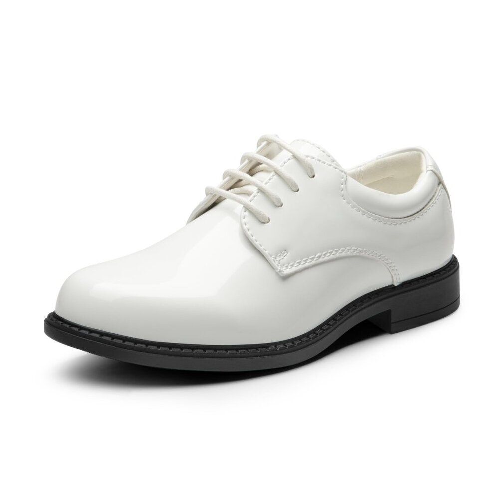 Bruno Marc Boy's Classic Oxfords Dress Shoes White Size 6 Big Kid